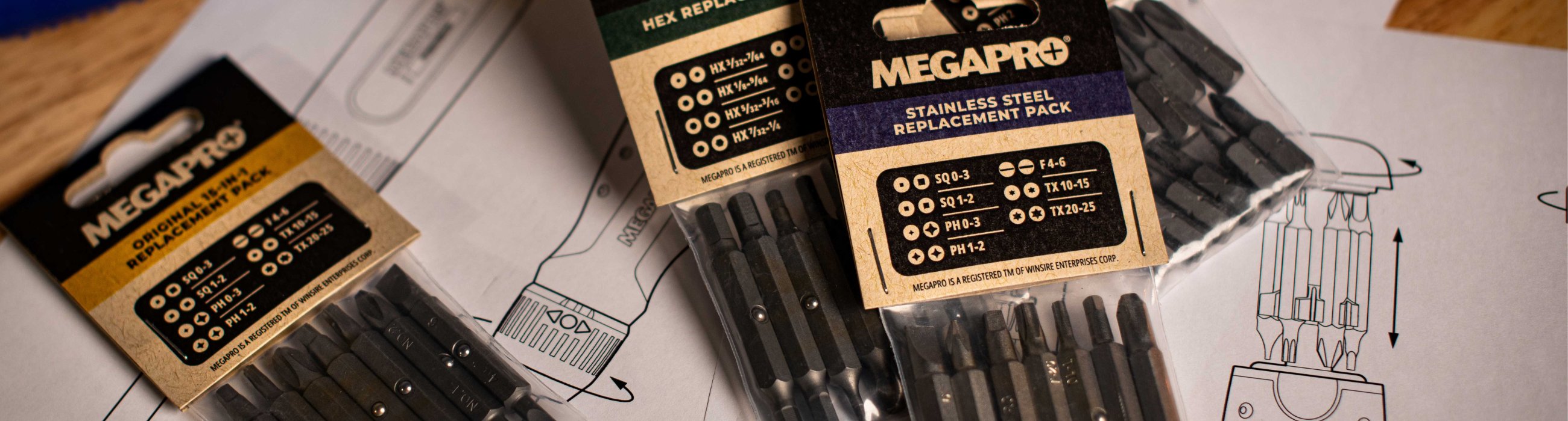 Megapro Tools Impact Bits and Original Screwdriver