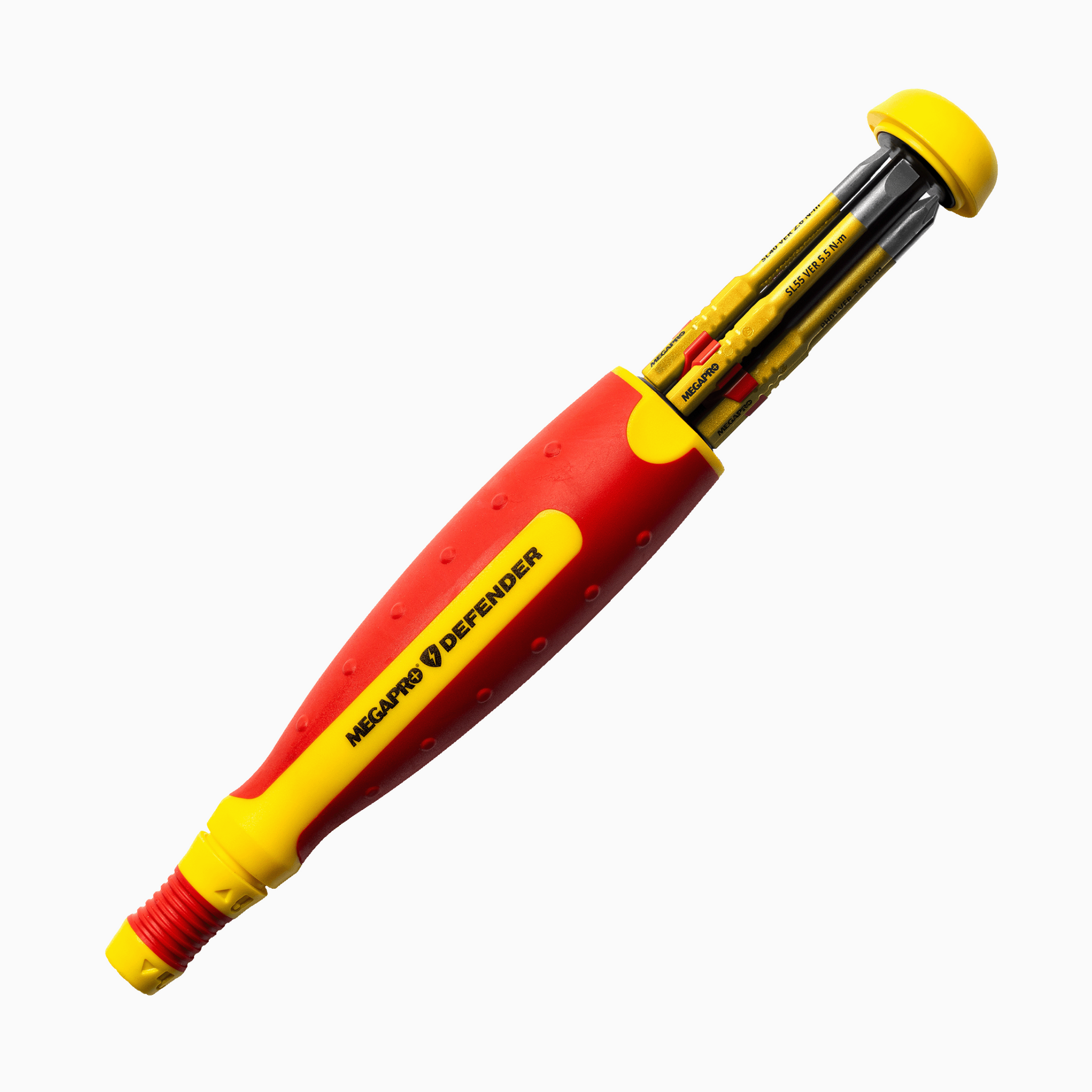 Megapro Insulated Multi-Bit Screwdriver | Retractable Bit Cartridge Open