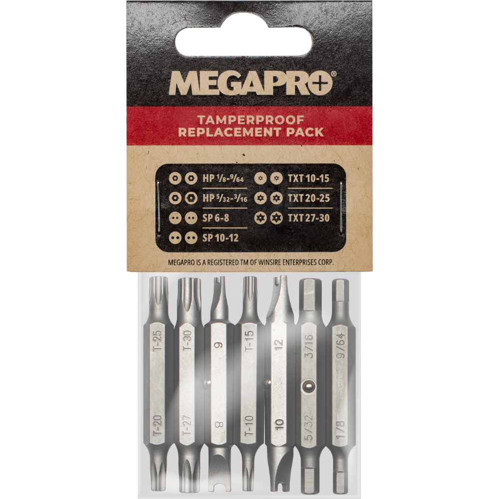Replacement Bit Pack - The Tamperproof | 7 double-ended bits